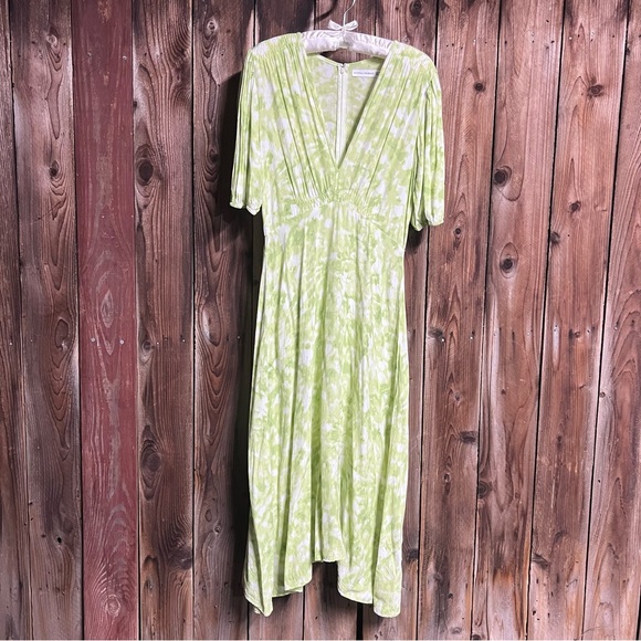Faithfull The Brand Vittoria Mini Dress Roos Tie Dye Lime Puff Slv Sz 8 - Picture 3 of 17